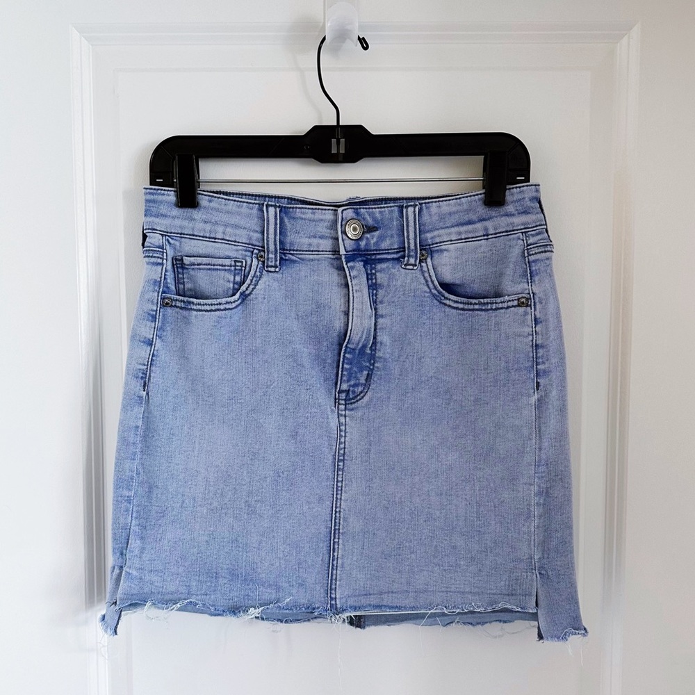 American Eagle Super Super Stretch Light Denim Mini Skirt